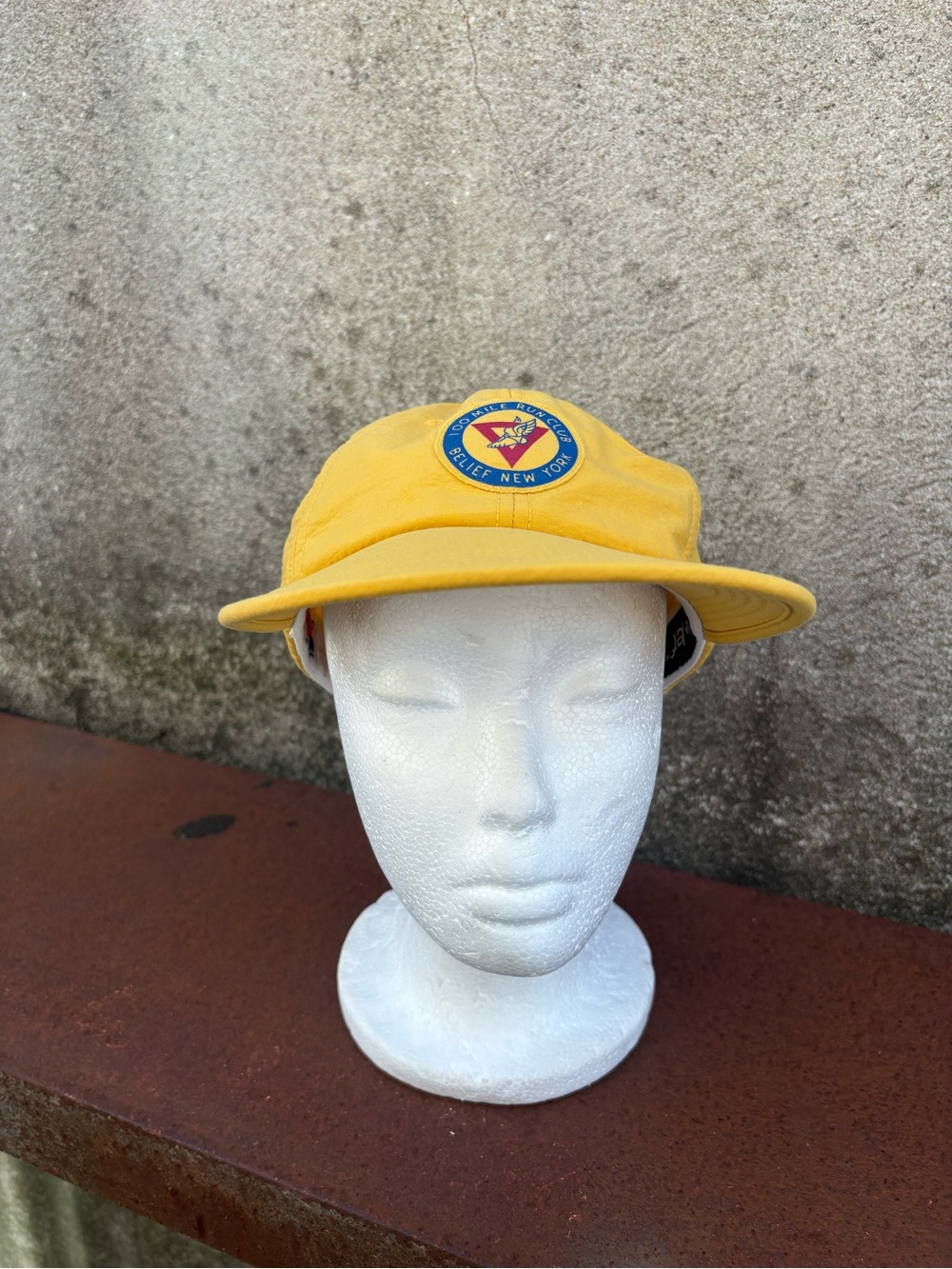 Belief NYC Run Club 6 Panel Hat OSFM Yellow New York Running
